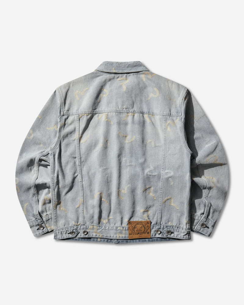 EVISU Men's All-Over Seagull Jacquard Denim Jacket Indigo outlook