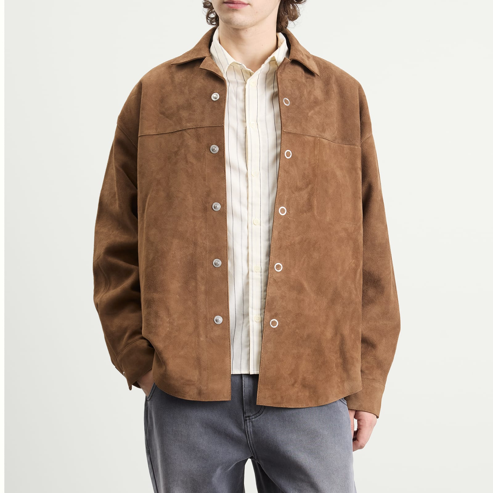 AMI Paris Goat Suede Leather Shirt Jacket - 2