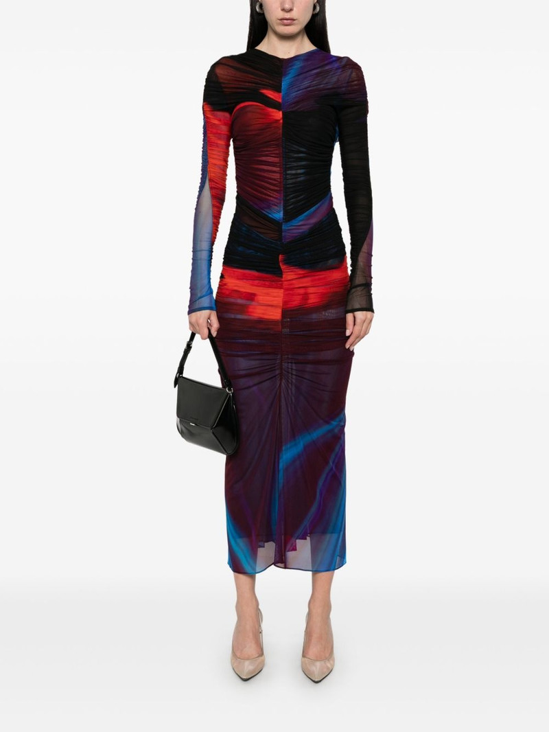 MUGLER ruched mesh bodysuit outlook