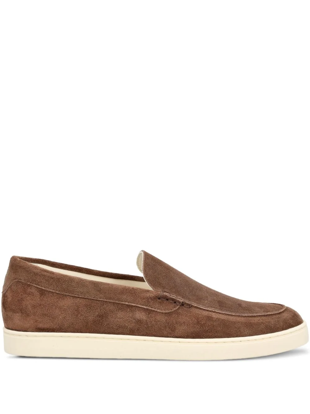 suede logo-print loafers - 1