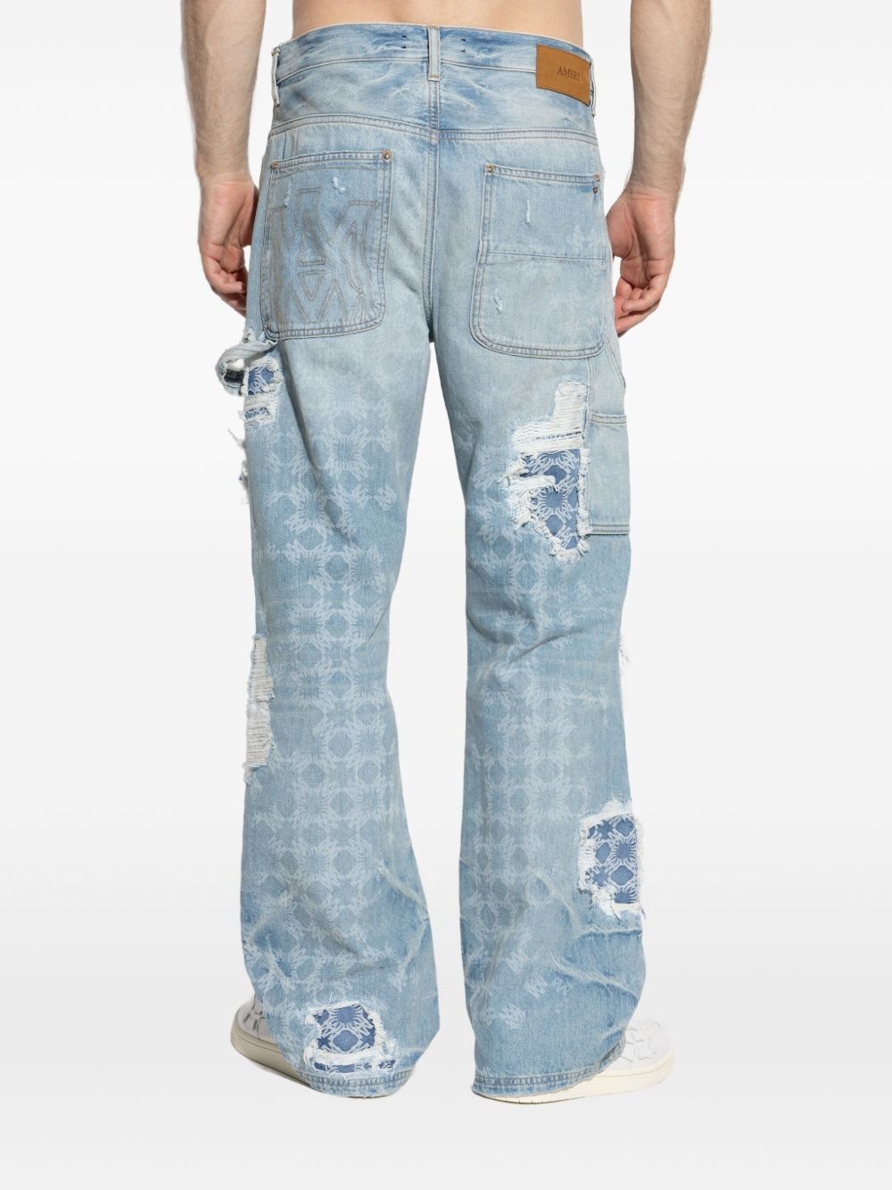 distressed patchwork jeans - 4