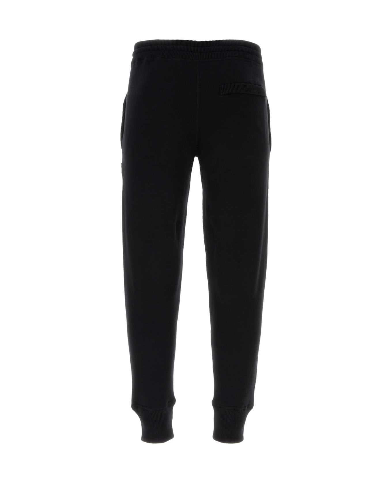 Black Wool Blend Joggers - 2