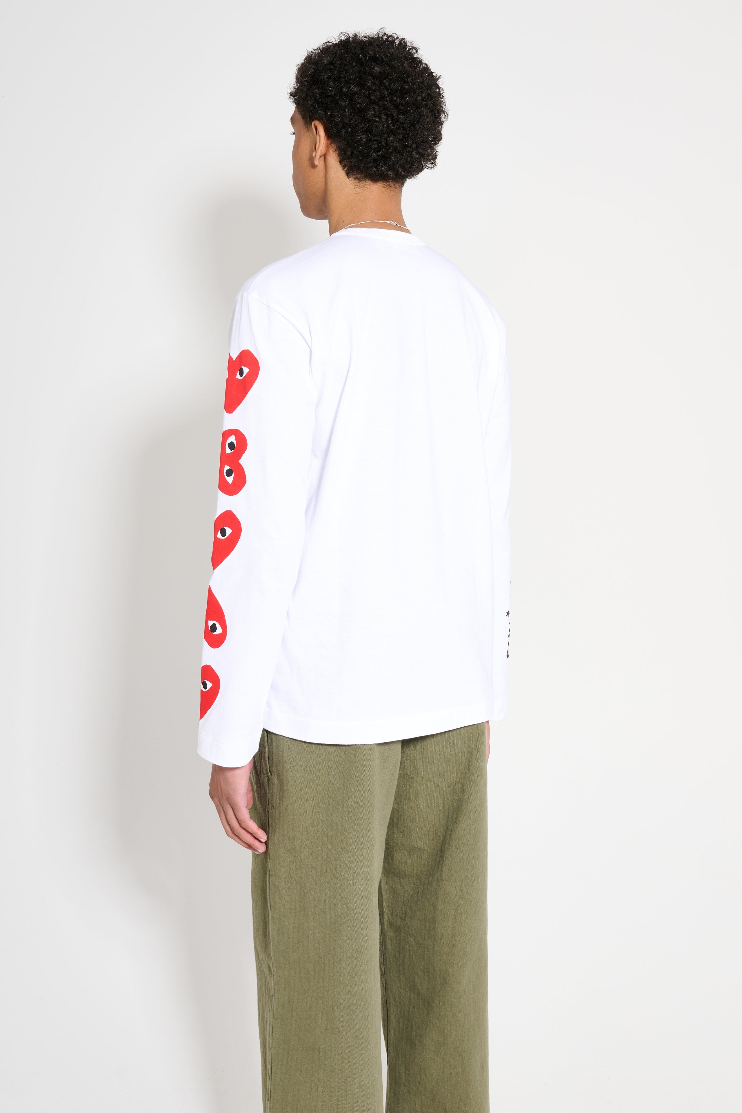 COMME DES GARÇONS PLAY PRINTED SLEEVES T-SHIRT WHITE - 3