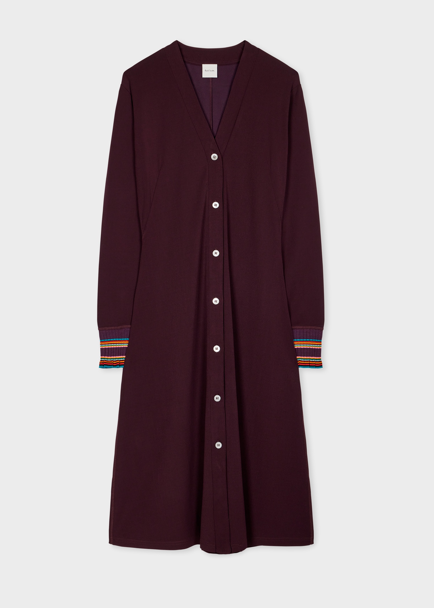 Women's Aubergine Viscose-Blend Jersey Shirt Dress - 1