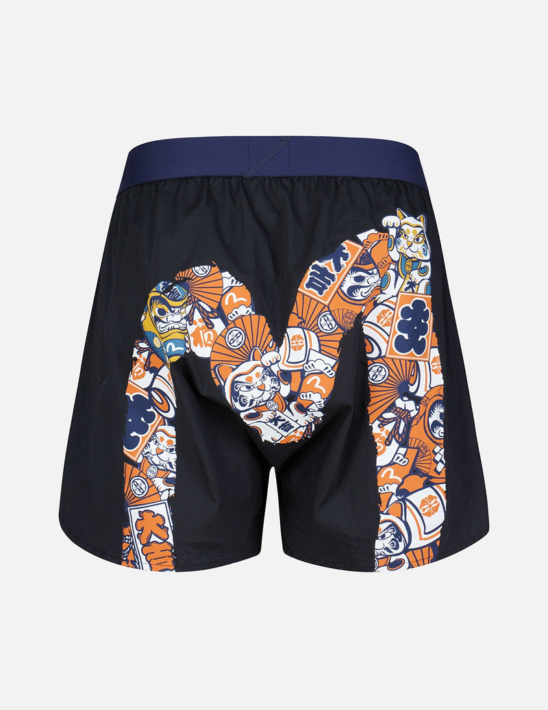 EVISU SQUAD “HIDE-AND-SEEK” PATTERN DAICOCK PRINT BOXER SHORTS 1