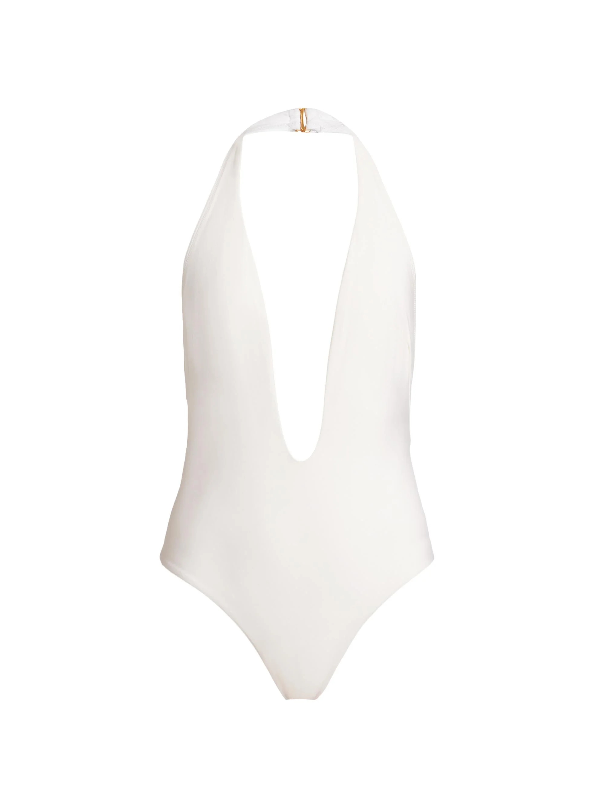 Women's Echauffe Plunging V-Halterneck One-Piece Swimsuit - Ivory - 1