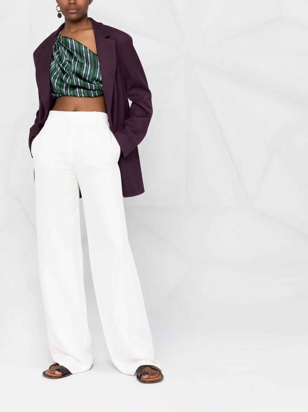high-waisted wide-leg trousers - 2
