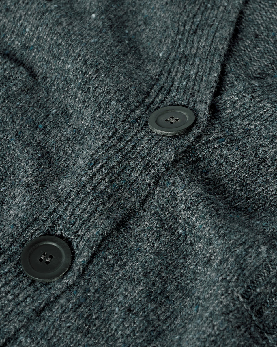 Donegal Cashmere Blue V Neck Cardigan - 6