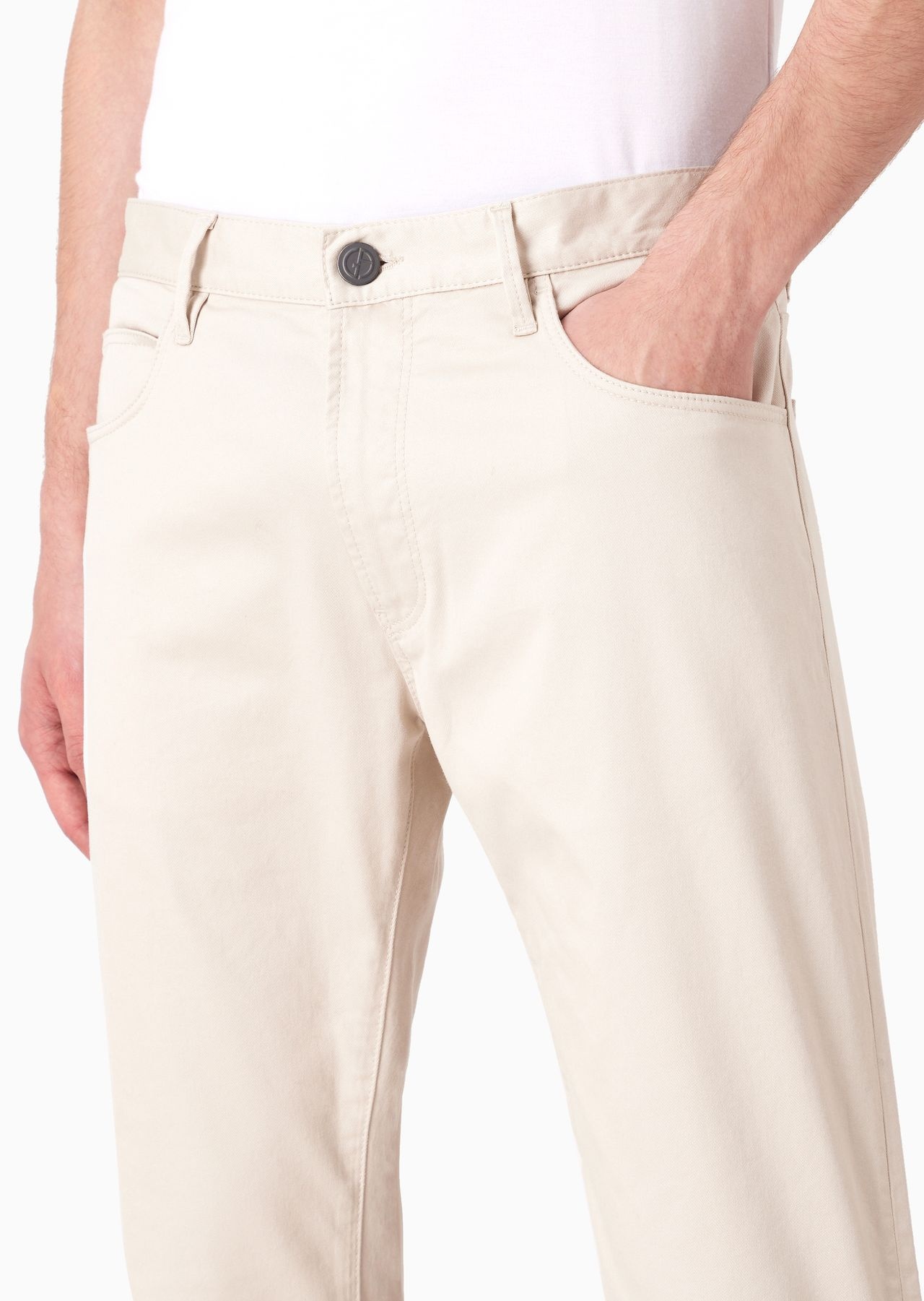 Regular-fit, five-pocket trousers in stretch cotton - 5