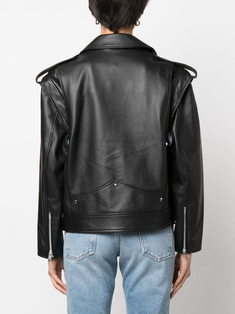 off-centre zip leather jacket 4
