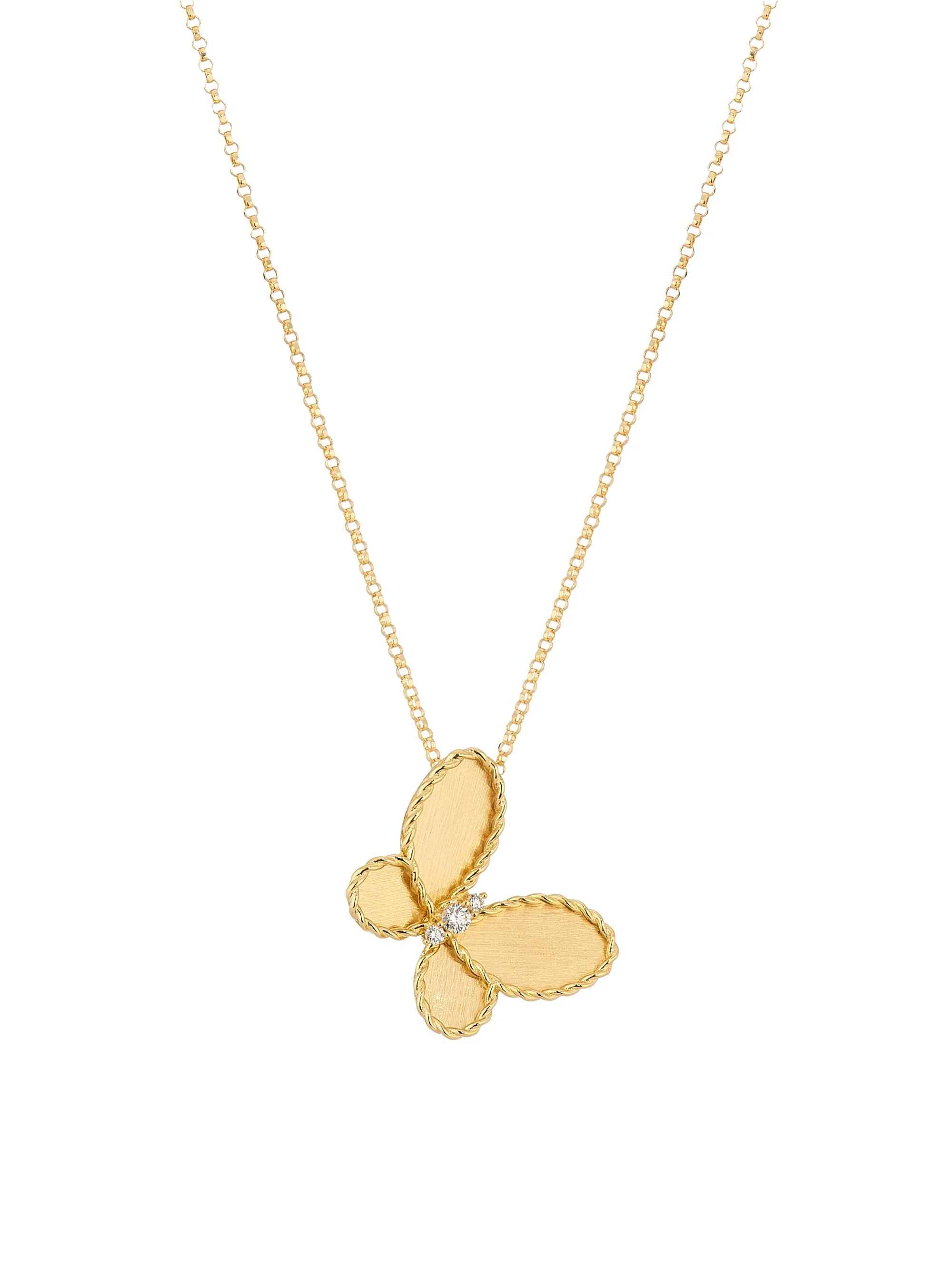 Women's Jasmine 18K Yellow Gold & 0.06 TCW Diamond Butterfly Necklace - Yellow Gold - 1