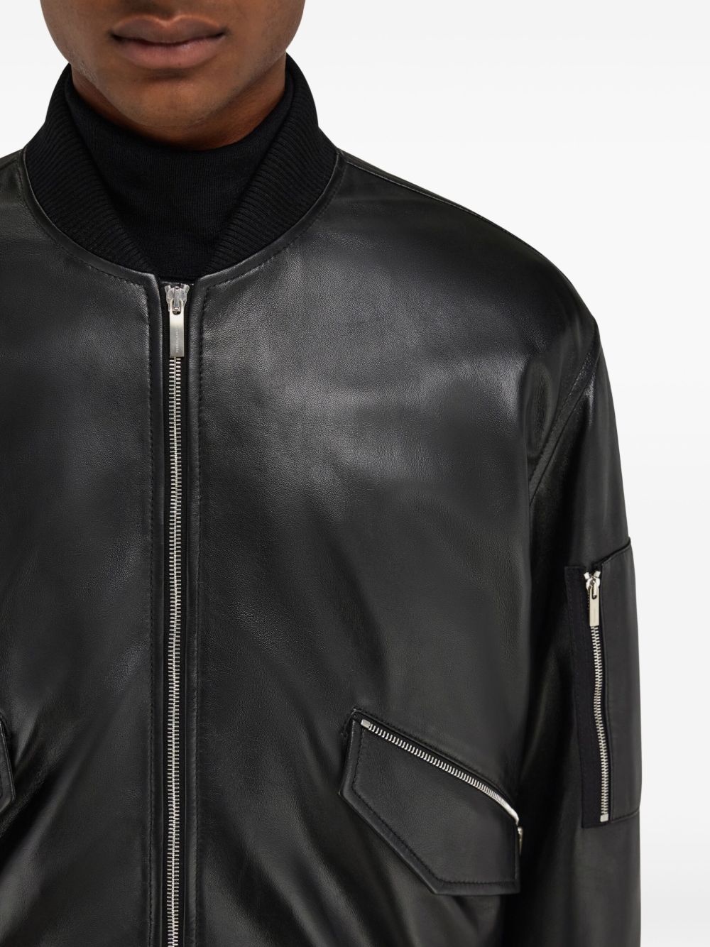leather bomber jacket - 5