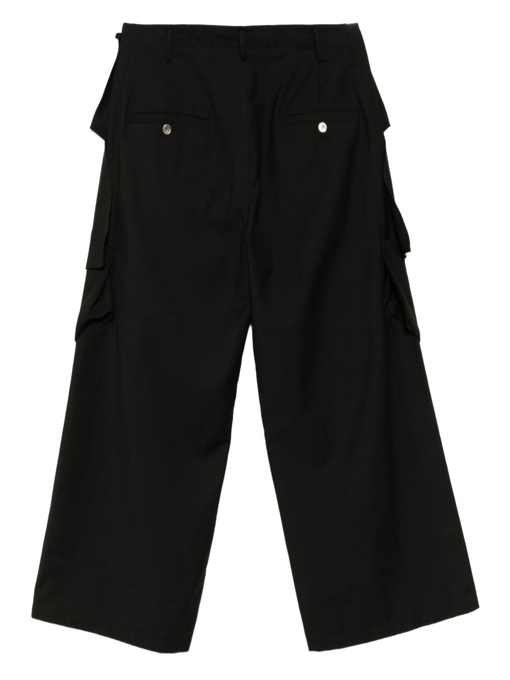 wide-leg belted drape trousers - 2