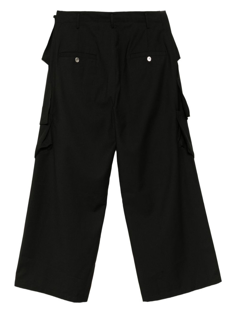 JiyongKim wide-leg belted drape trousers outlook