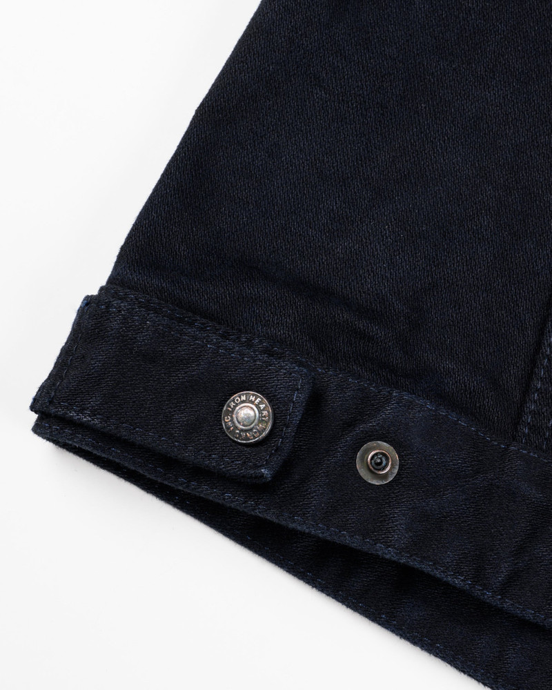 IHJ-123-OD 14OZ BROKEN TWILL SELVEDGE DENIM WORK JACKET - INDIGO OVERDYED BLACK 19