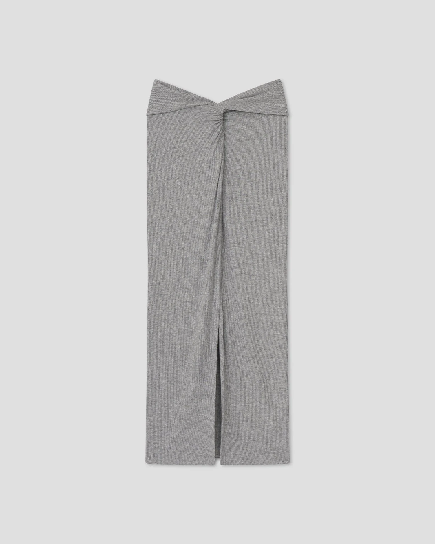 Fluid Rib Twisted-Front Sarong Skirt - 1