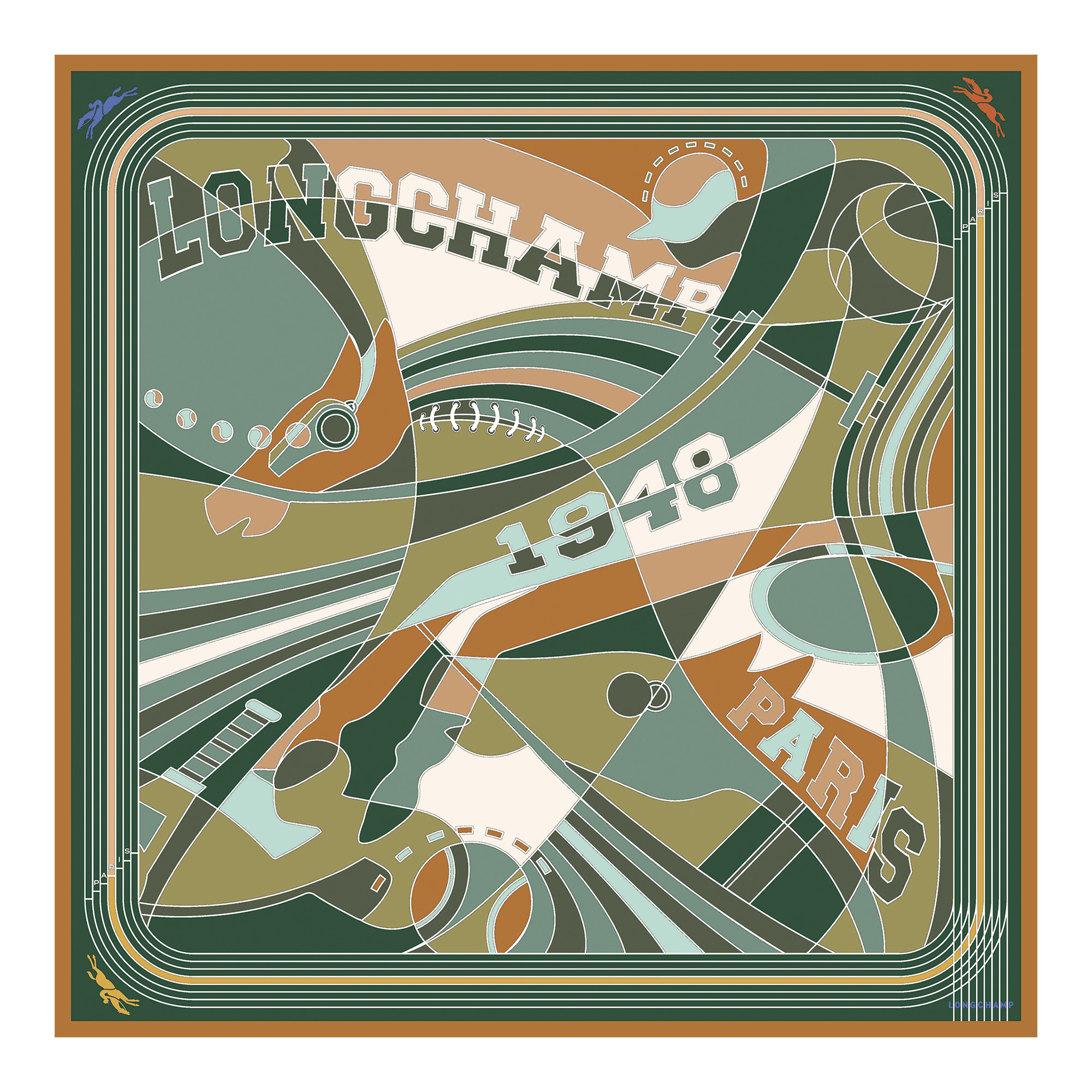 Longchamp League Silk scarf 90 Nutmeg - OTHER - 1