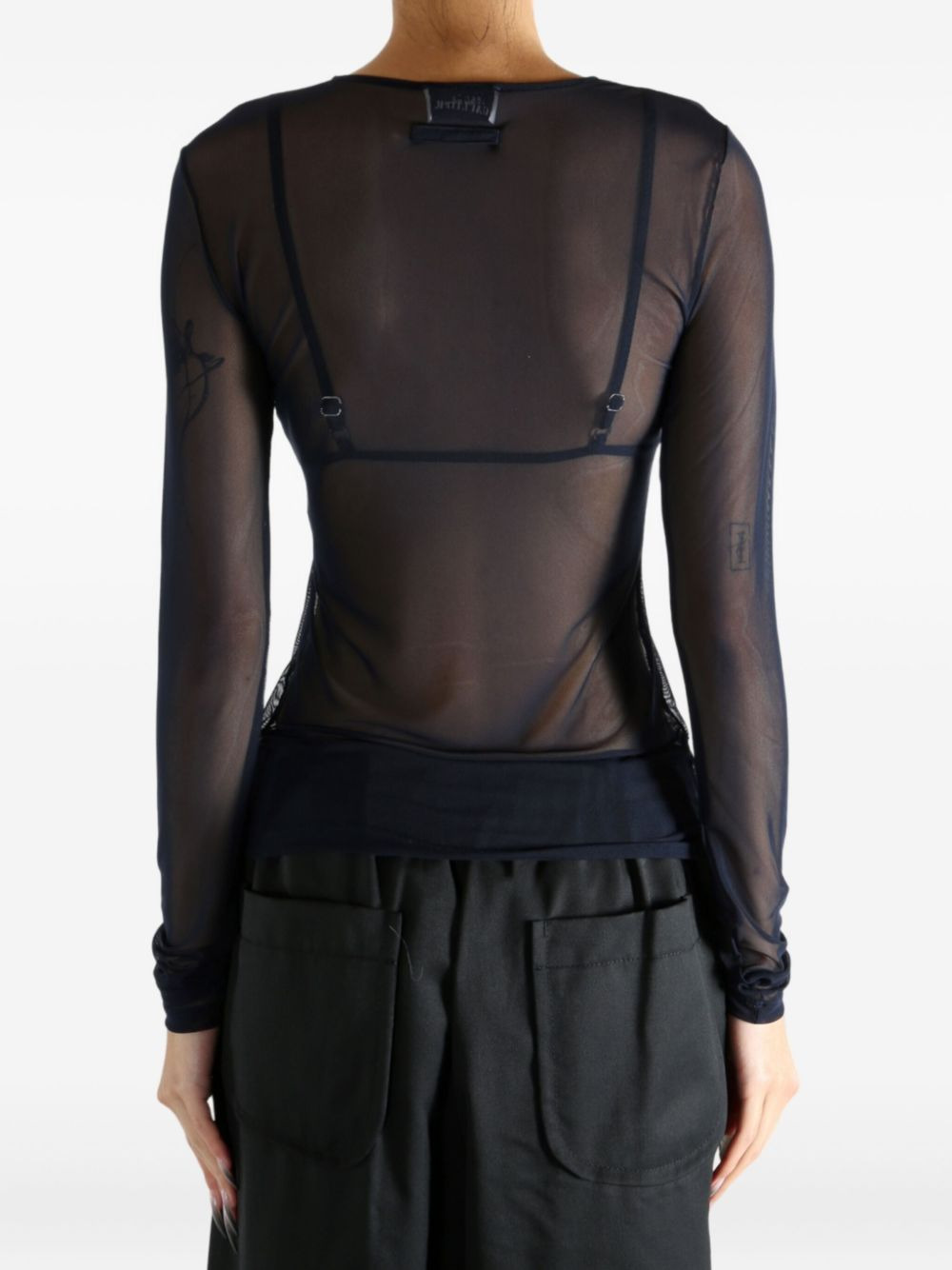 sequin-embellished mesh top - 4