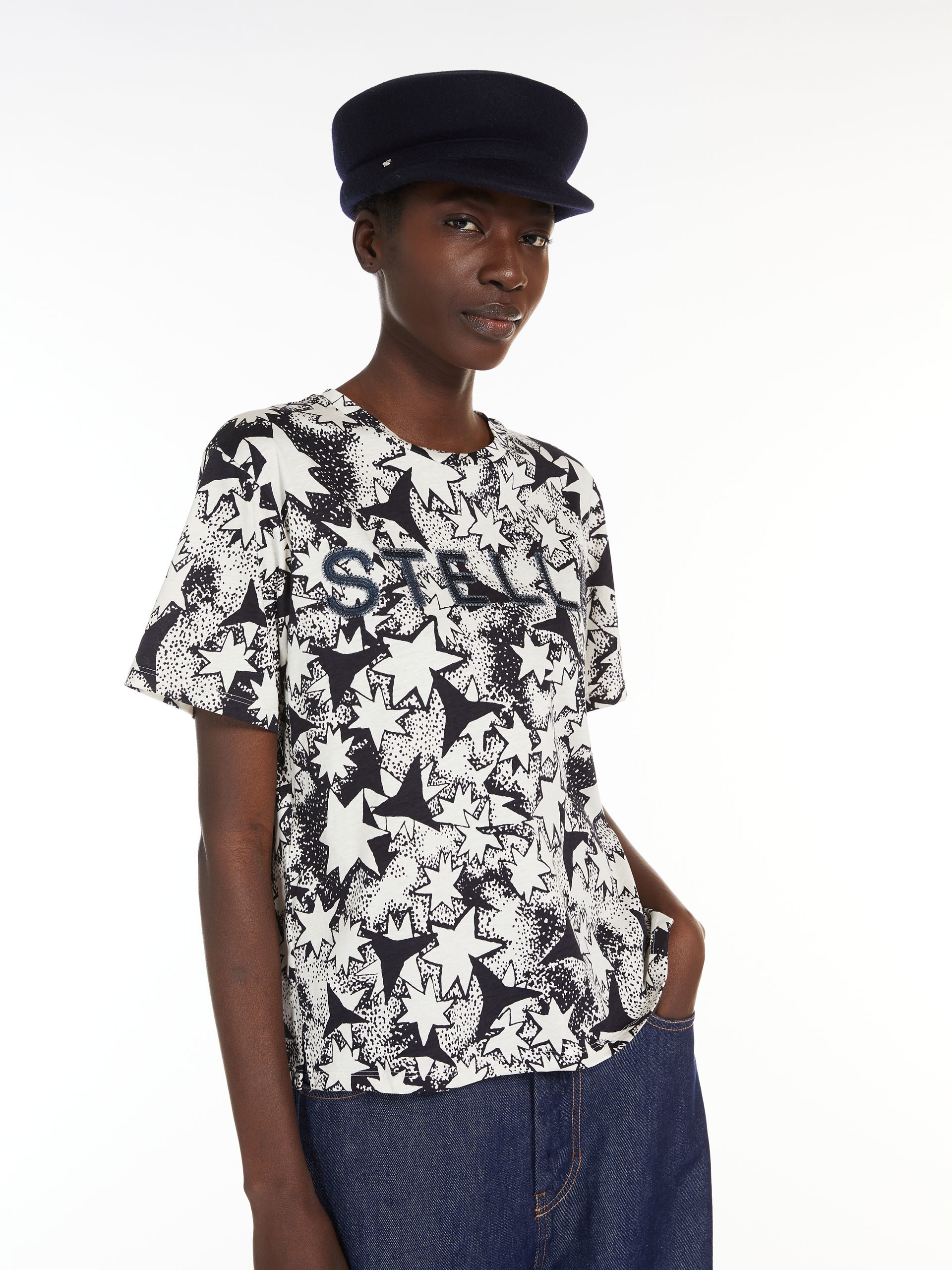 RADIO Print and embroidery-adorned cotton T-shirt - 5