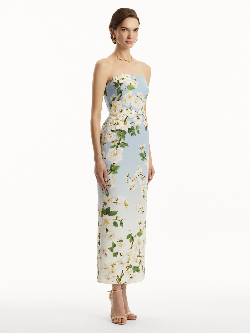 OMBRÉ CHERRY BLOSSOM STRAPLESS GOWN 4