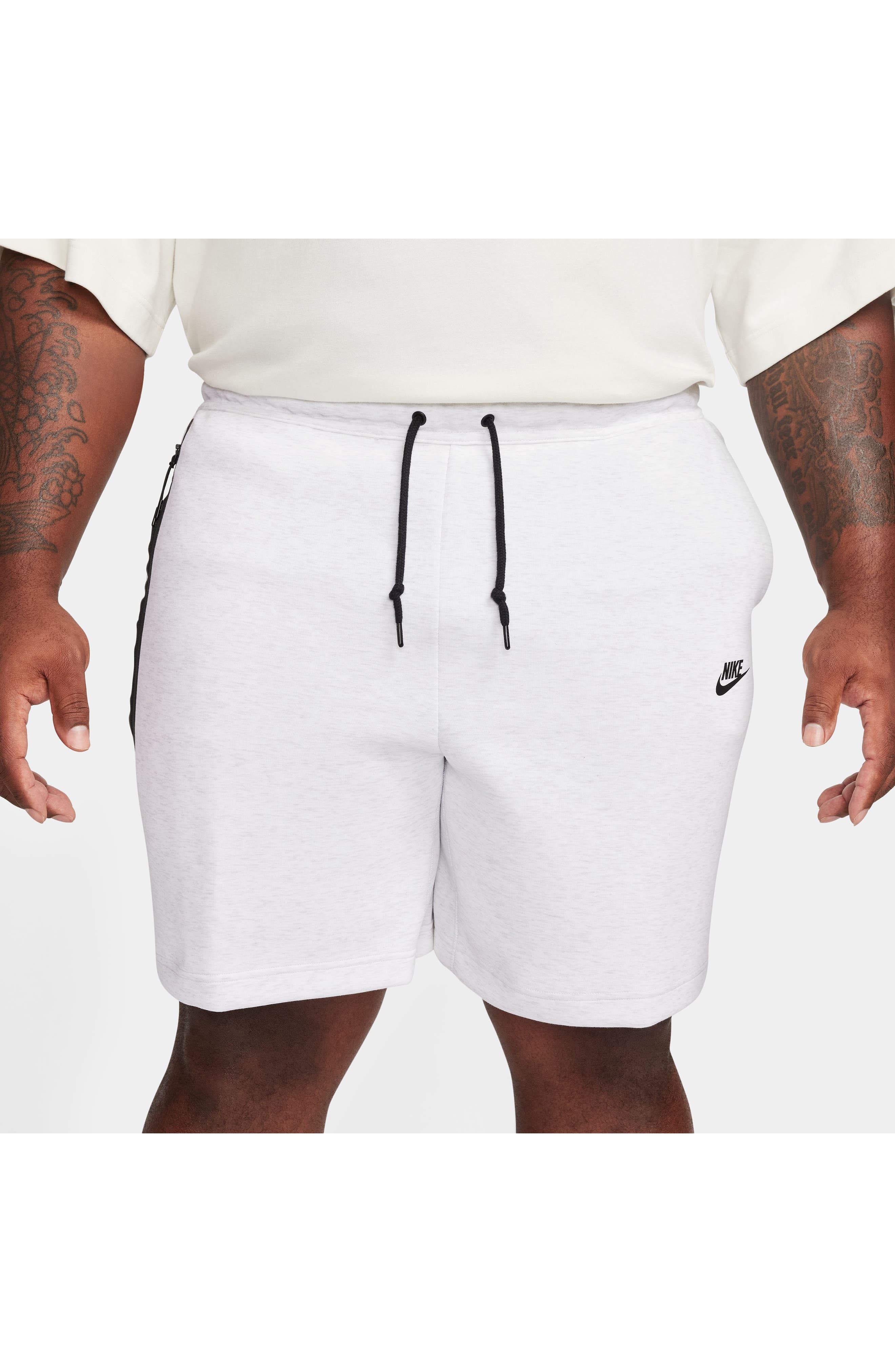 Nike Tech Fleece Sweat Shorts in Birch Heather/Black at Nordstrom - 8