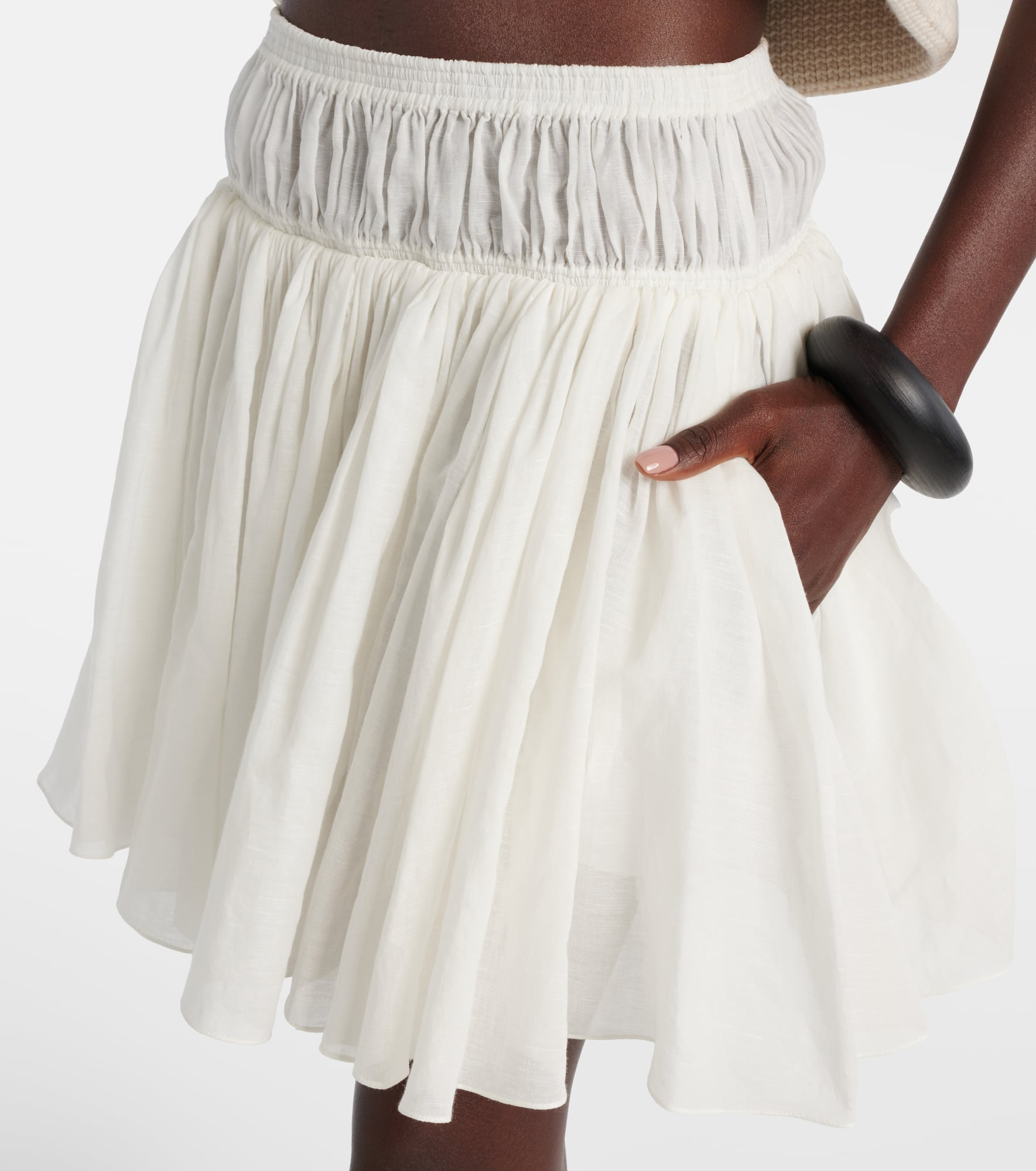 Cotton and linen miniskirt - 4