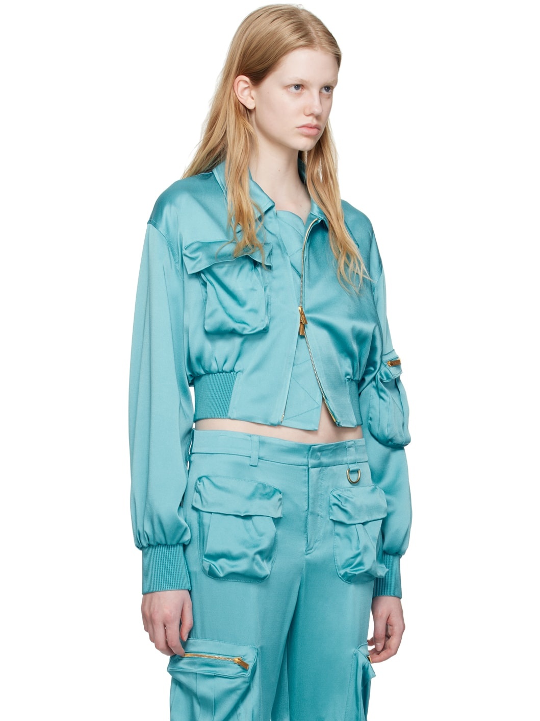 Blue Cargo Bomber Jacket - 2