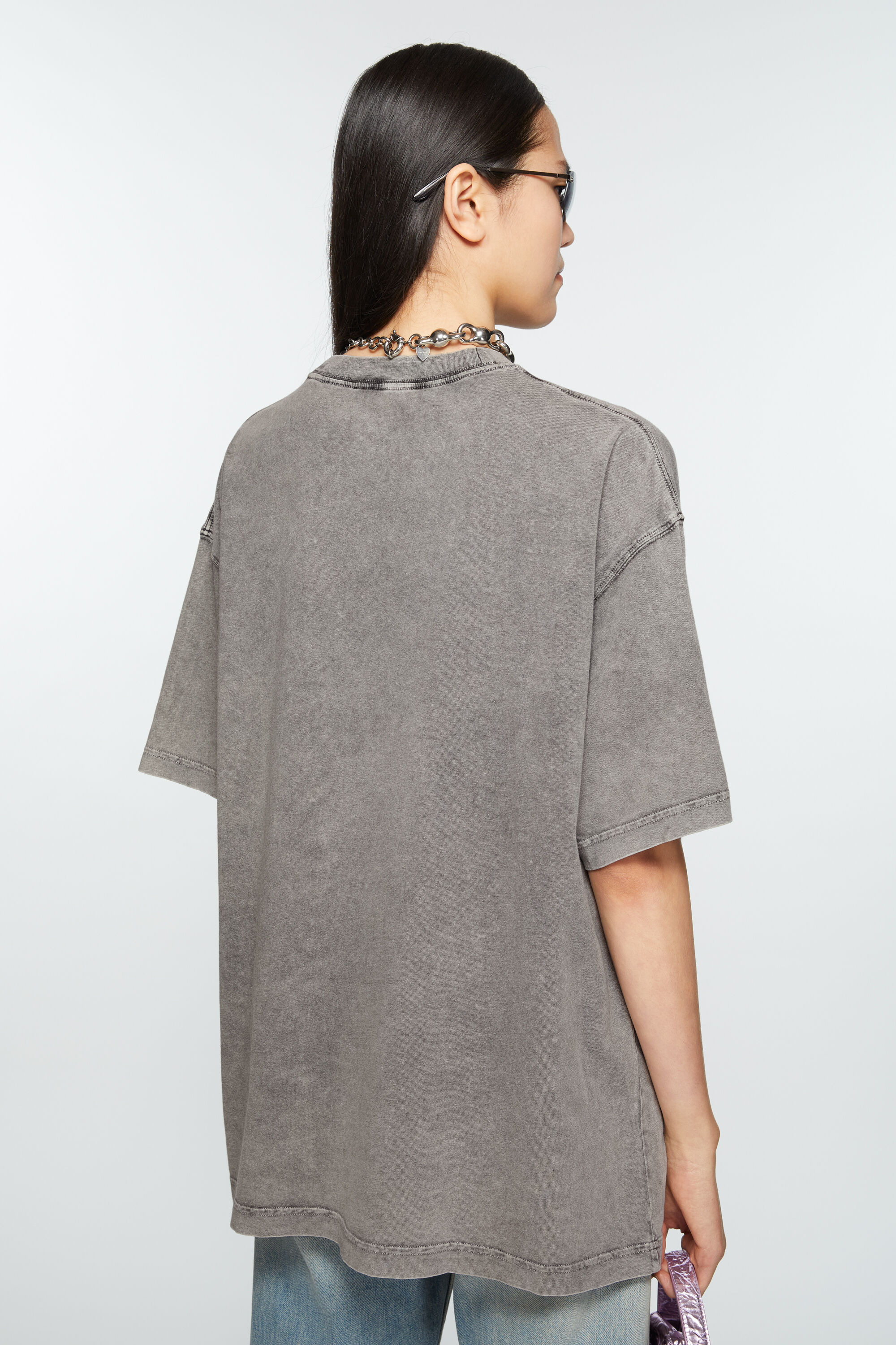 Blurred logo t-shirt - Relaxed unisex fit - Faded Grey - 3