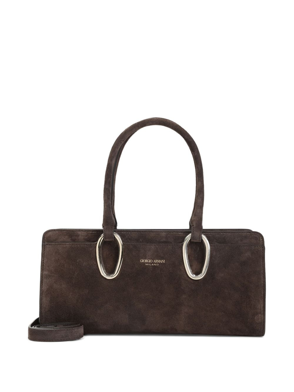 suede ring-detail shoulder bag - 5
