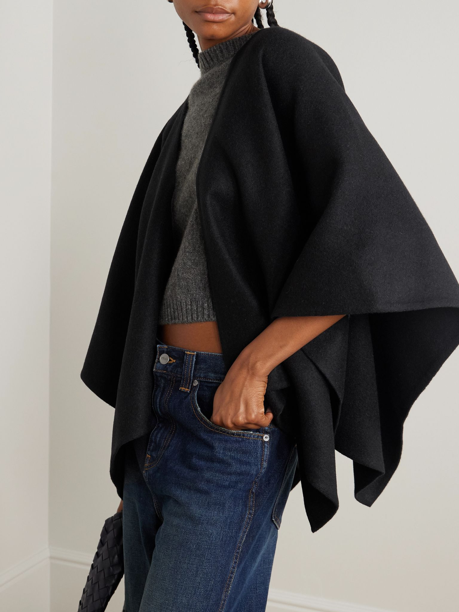 Serra alpaca-blend cape Black - 2