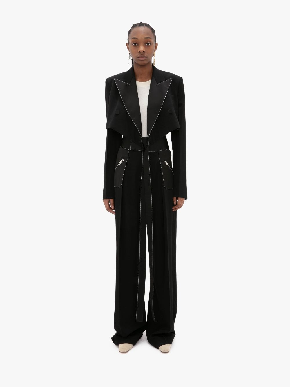 WIDE LEG TUXEDO TROUSERS - 2