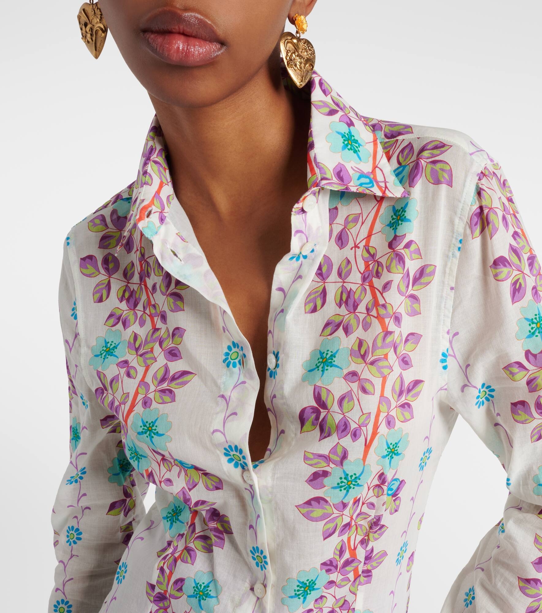 Floral cotton shirt - 4