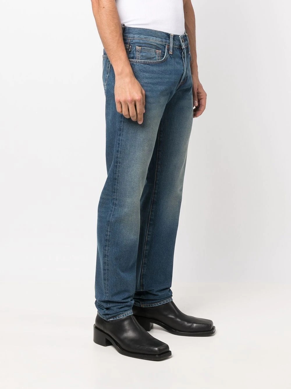 straight leg denim jeans - 3