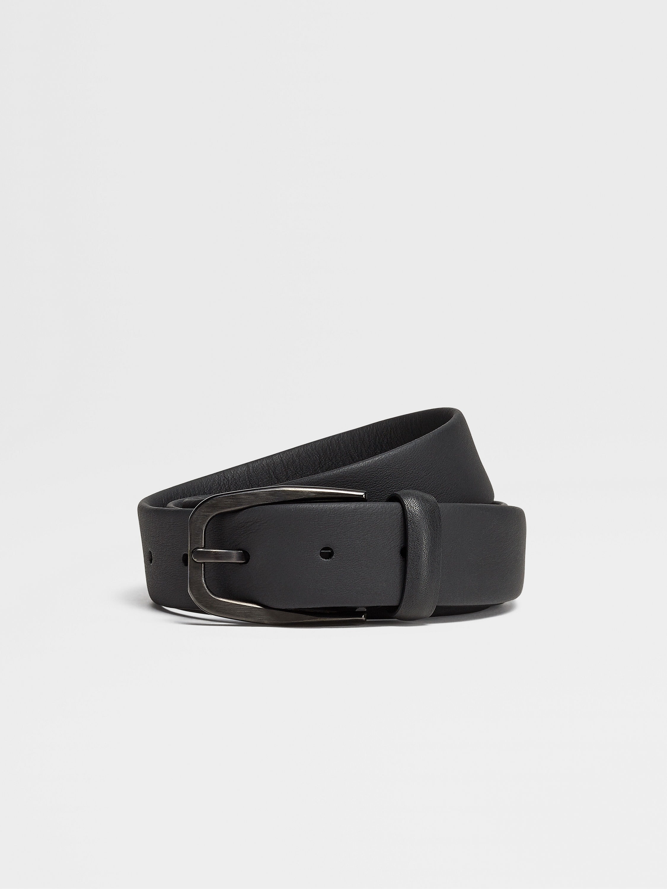 BLACK LEATHER BELT - 1