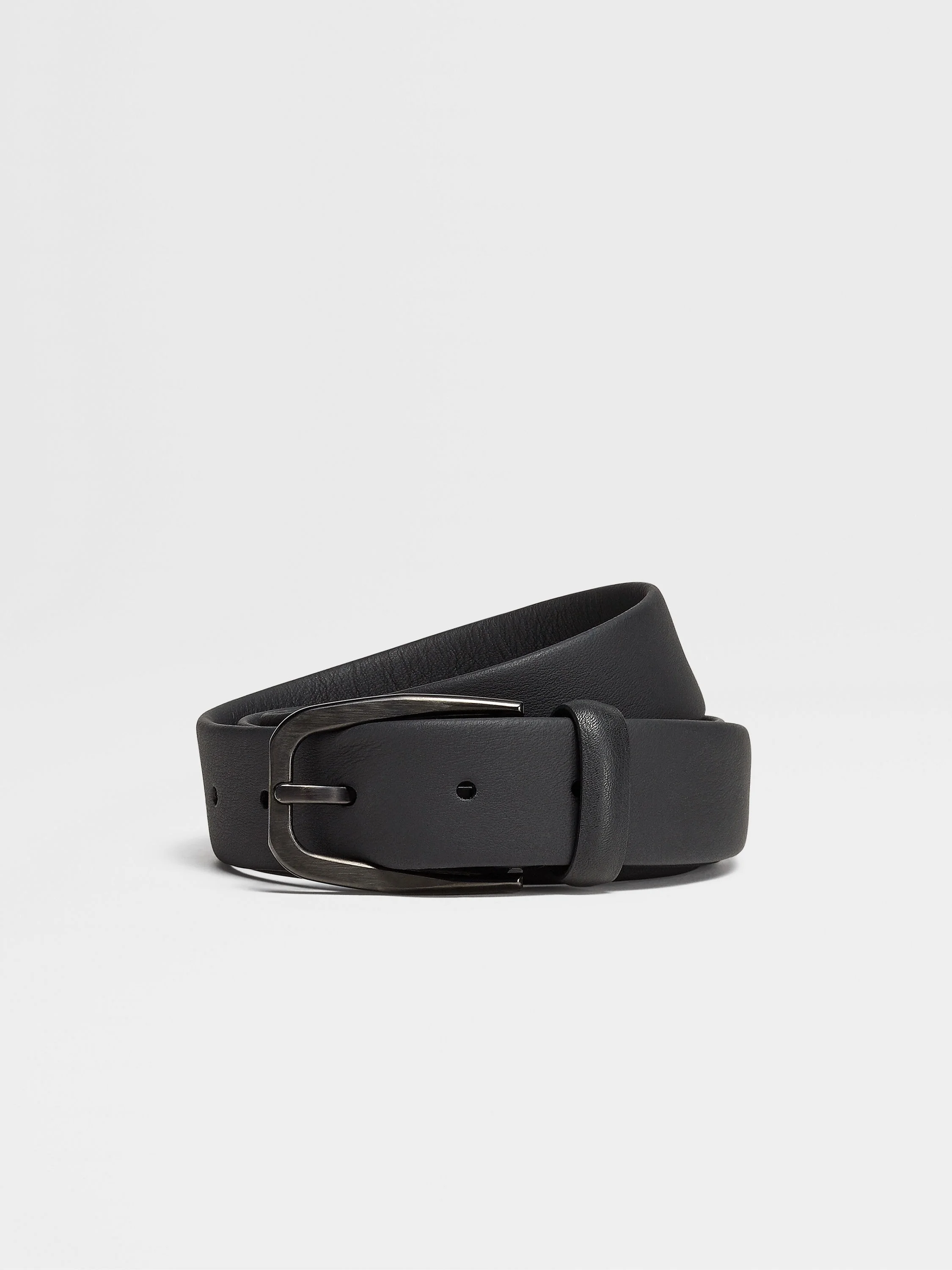 BLACK LEATHER BELT - 1