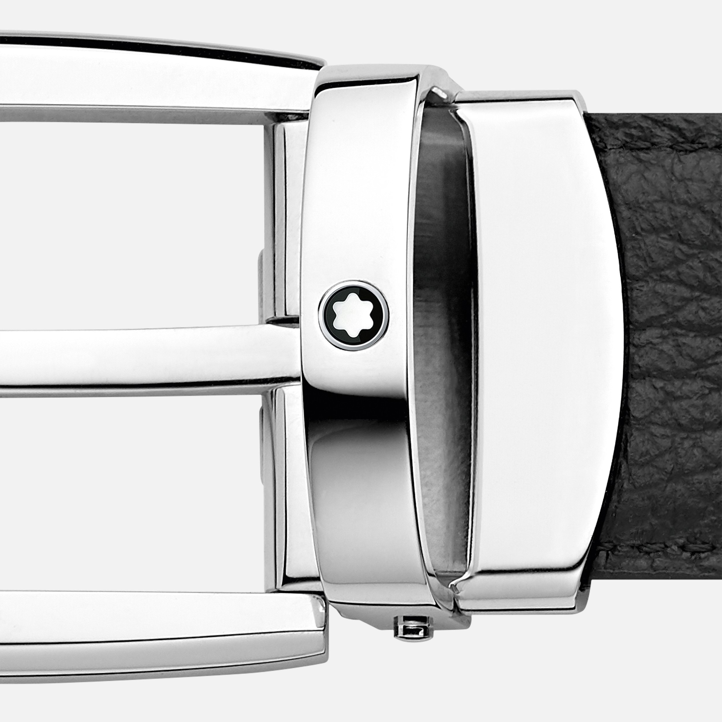 Black/blue 30 mm reversible leather belt - 4