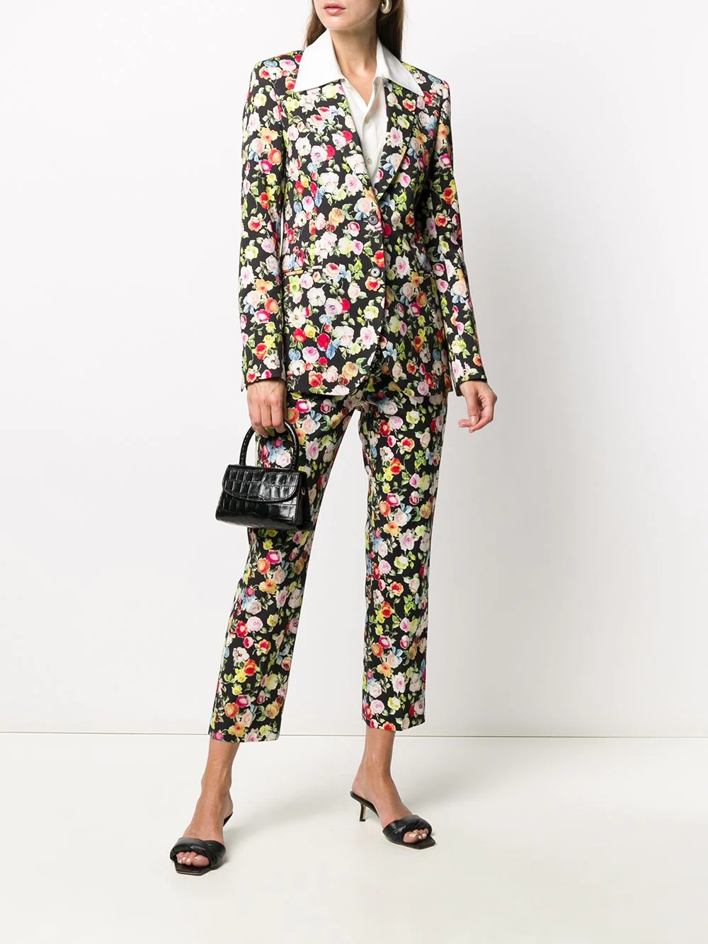 floral print cropped trousers - 2