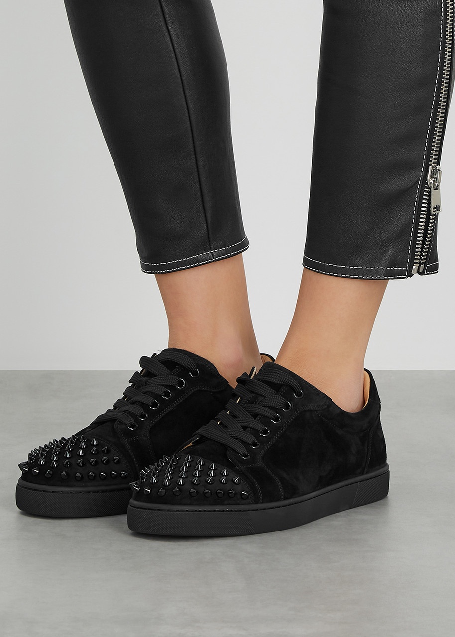 Christian Louboutin Vieira Spikes Black Suede Sneakers - 5