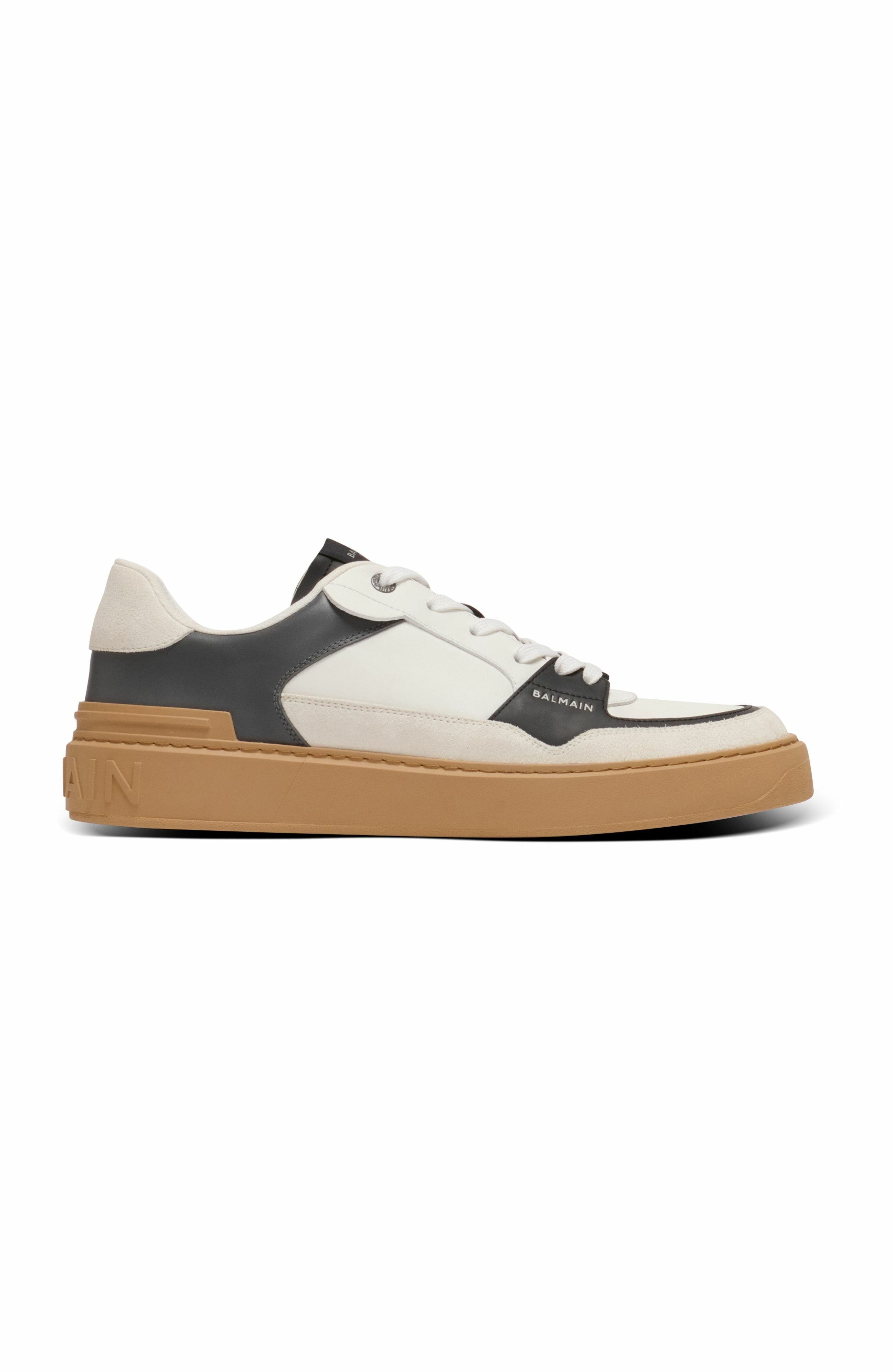 Balmain B-Court Flip leather trainers in Grey at Nordstrom - 4
