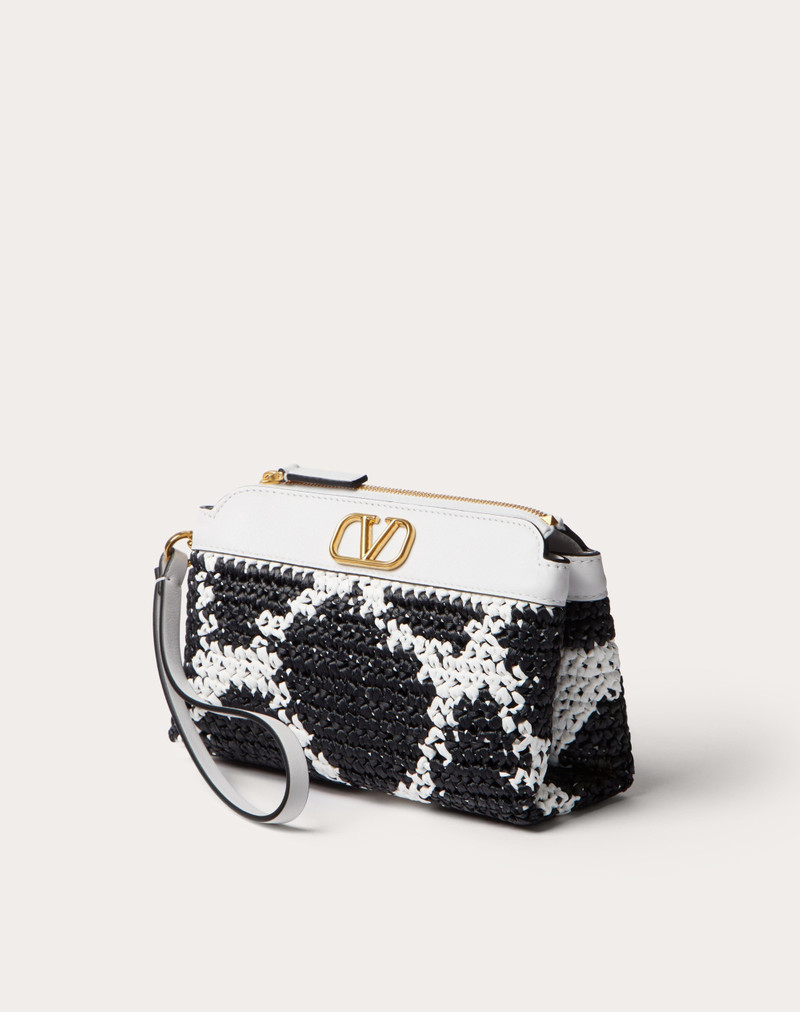 GIRAFFA RE-EDITION MOTIF RAFFIA POUCH 4