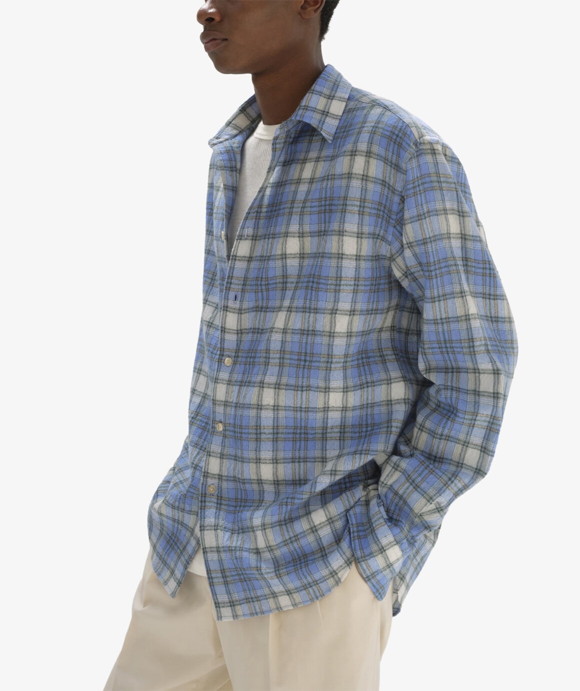 【AURALEE】AIRY WOOL CHECK SHIRT サイズ4 Airy Wool Check Shirt in Blue