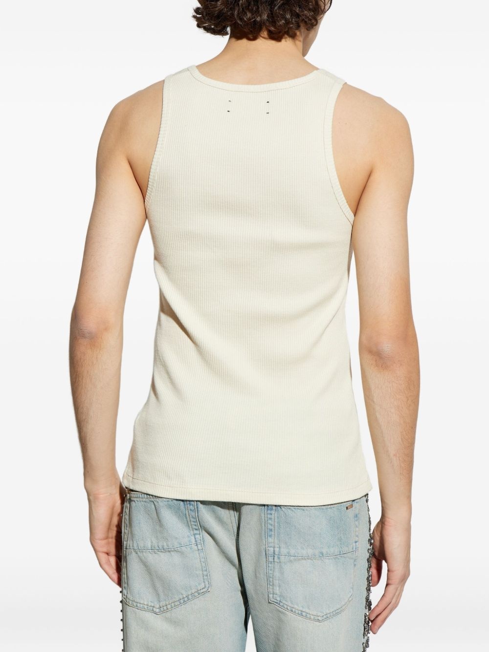 ribbed sleeveless top - 4