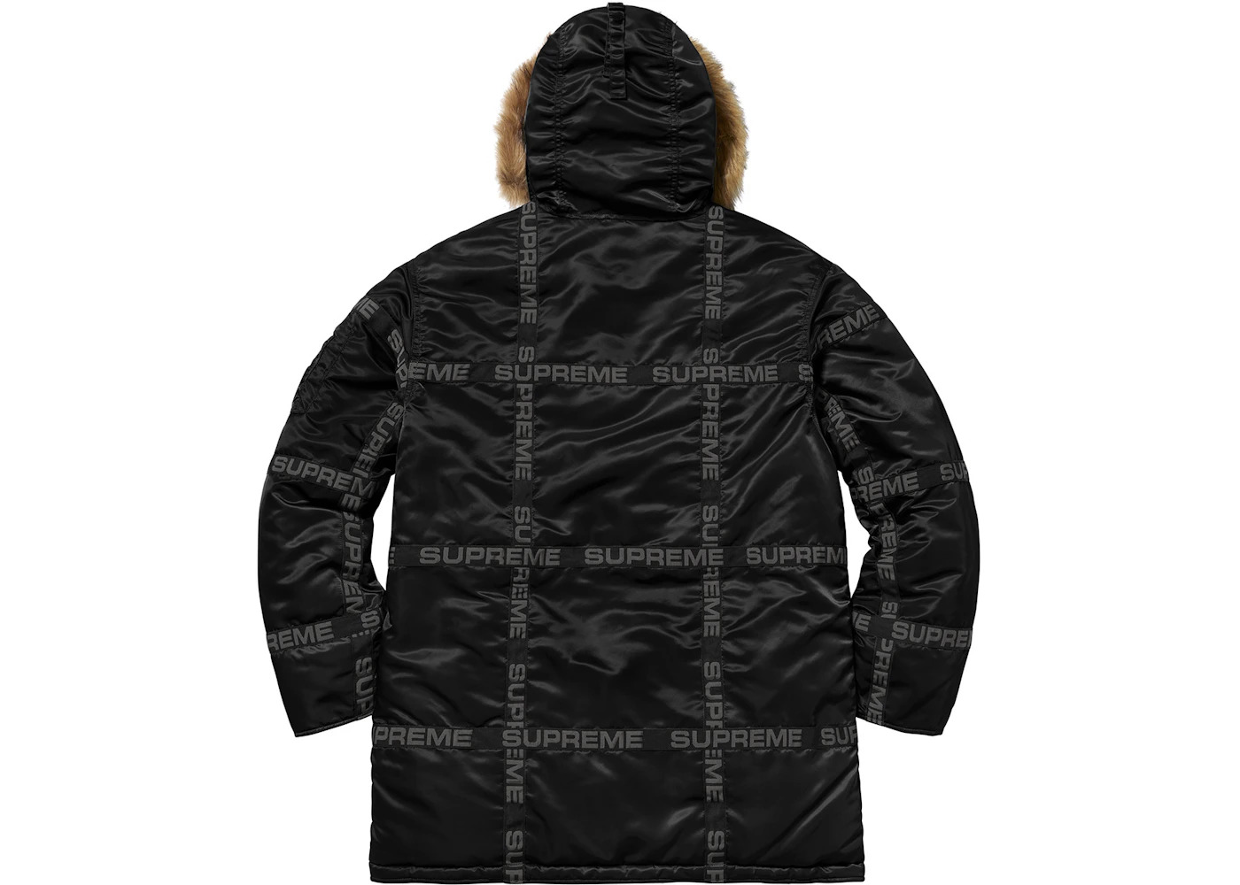 Supreme Logo Tape N-3B Parka Black - 3