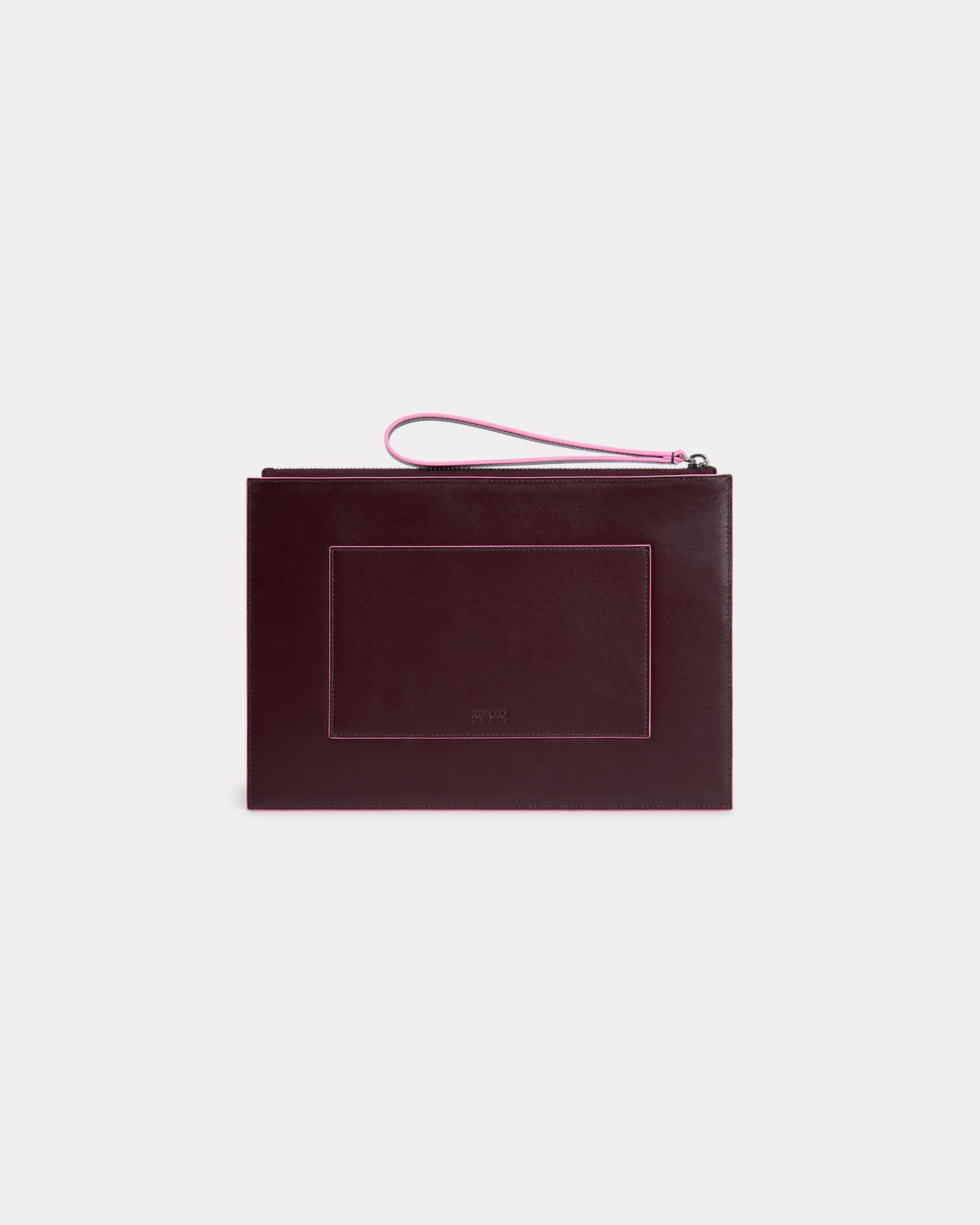 'KENZO Emboss' large clutch in leather - 2