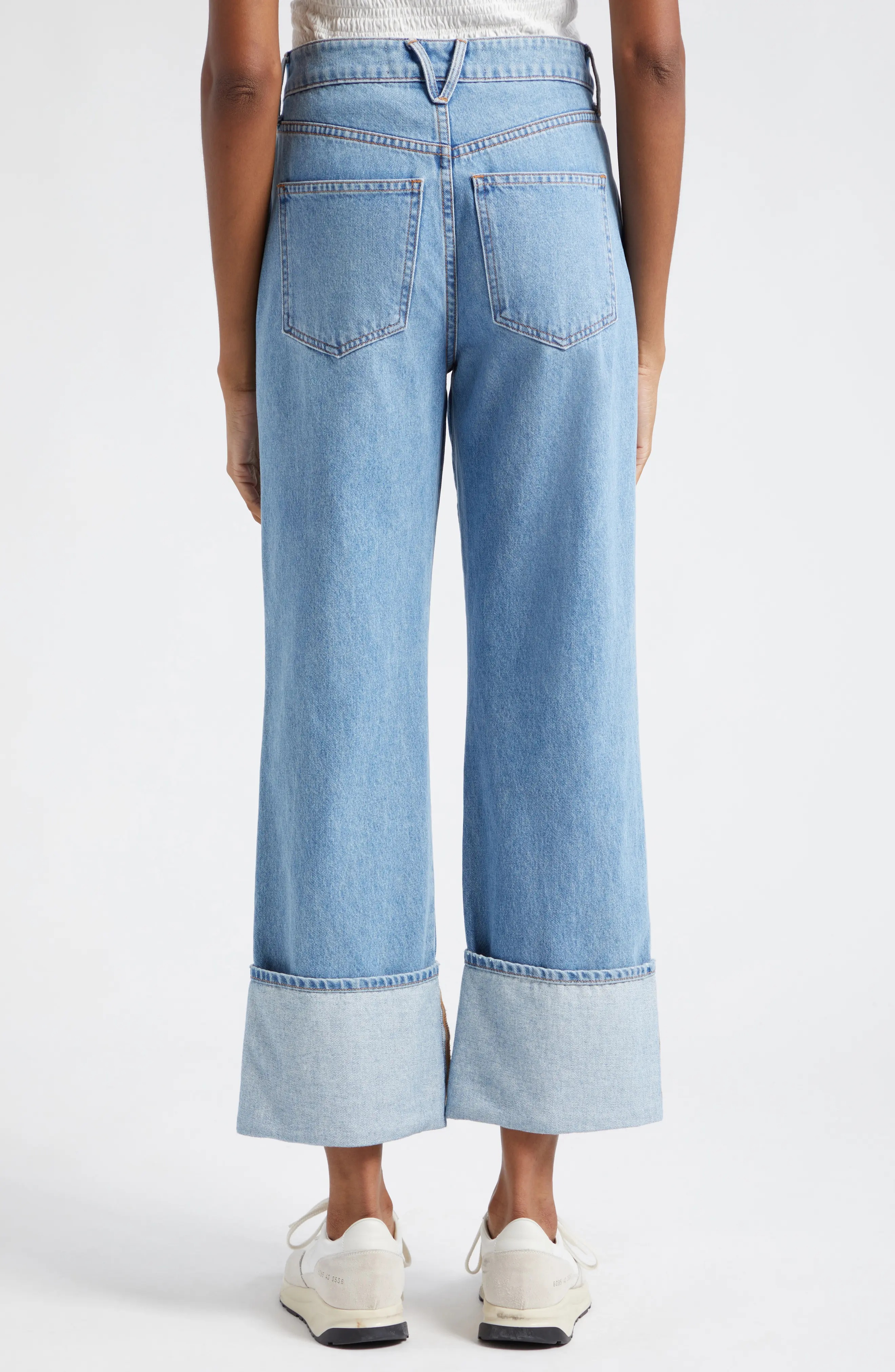 Dylan Cuffed High Waist Relaxed Straight Leg Jeans - 3