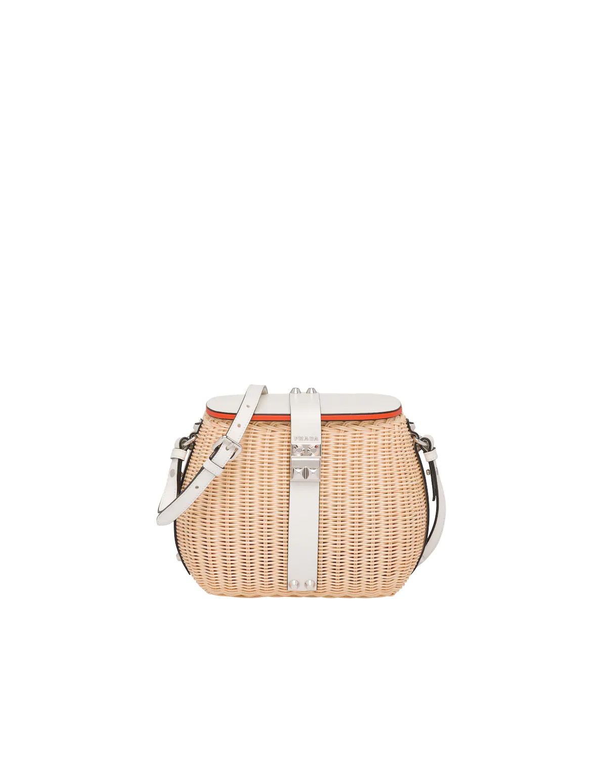 Wicker and leather shoulder bag - 1