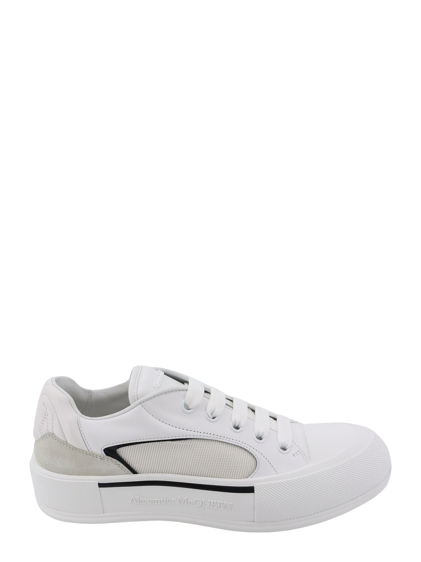 Leather and canvas sneakers - 1