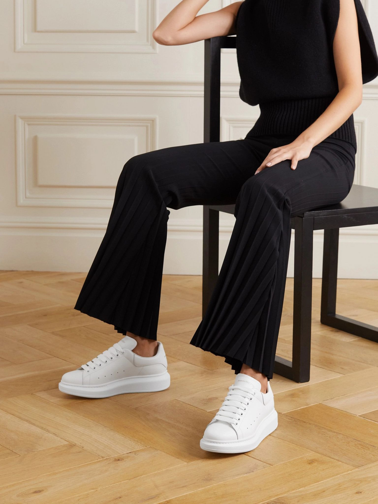 Leather exaggerated-sole sneakers White - 2