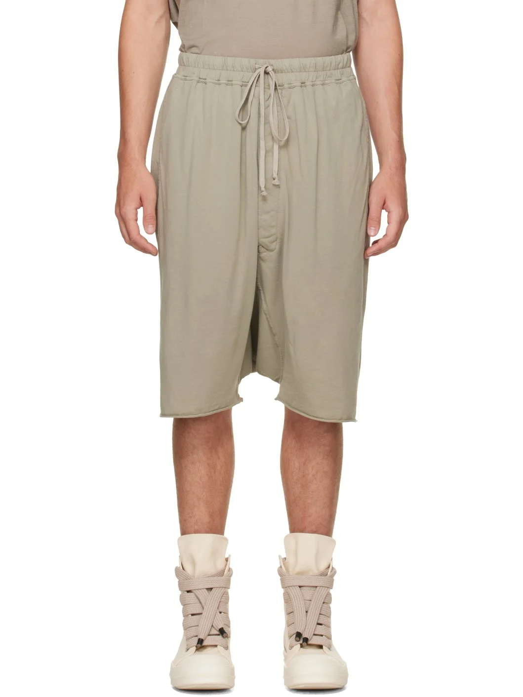 Gray Tower Drawstring Pods Shorts - 1