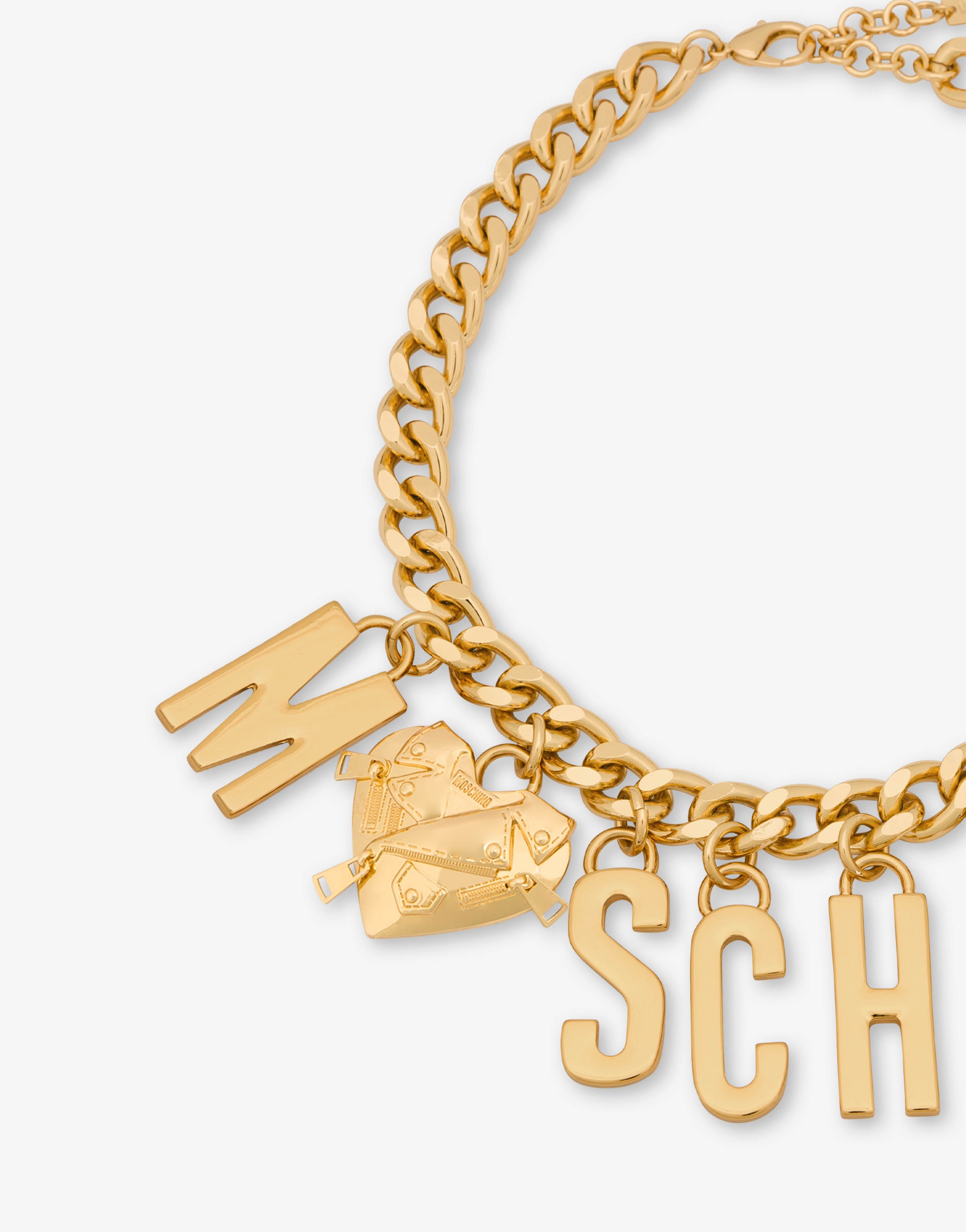 BIKER HEART NECKLACE WITH LETTERING - 2